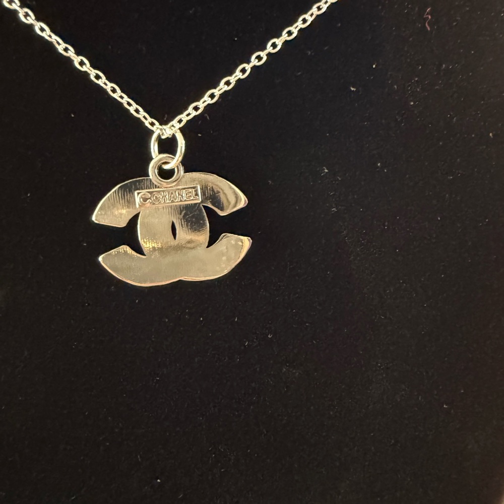 UPCYCLED CHANEL Silver Logo Necklace - Picture 3 of 3